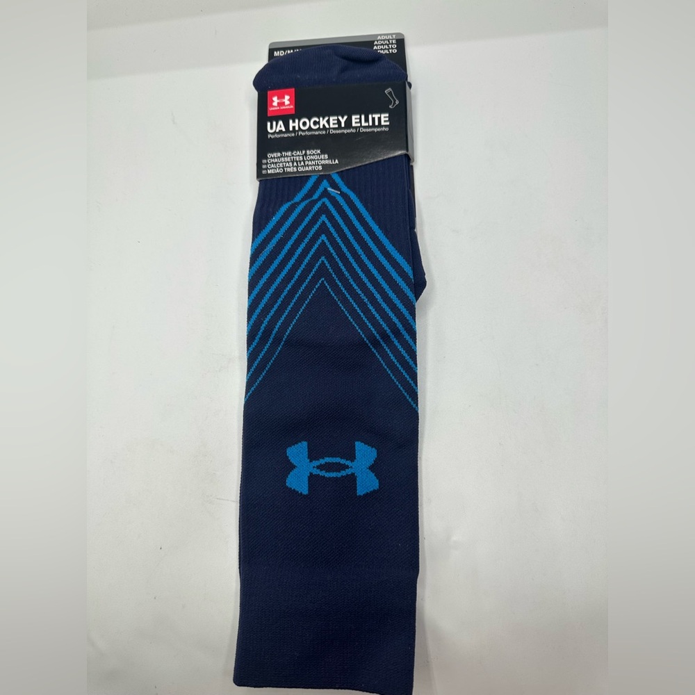 Under Armour UA Hockey Elite Crew Socks Men's 12-16 1329331-400 NEW with TAGS